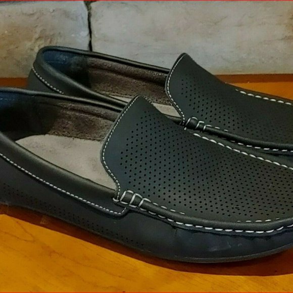 Madden Driving Loafer/Moccasin Shoe Men's Size 8 Black Faux Suede Slip On - Picture 2 of 6